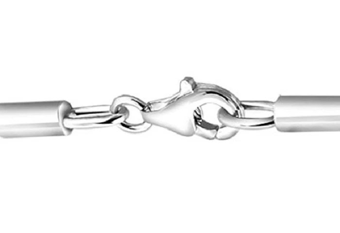 Edelstahl Halskette Damen Herren Perlmutt Collier Glieder weiß Silber lange kurz - Bild 2 von 3