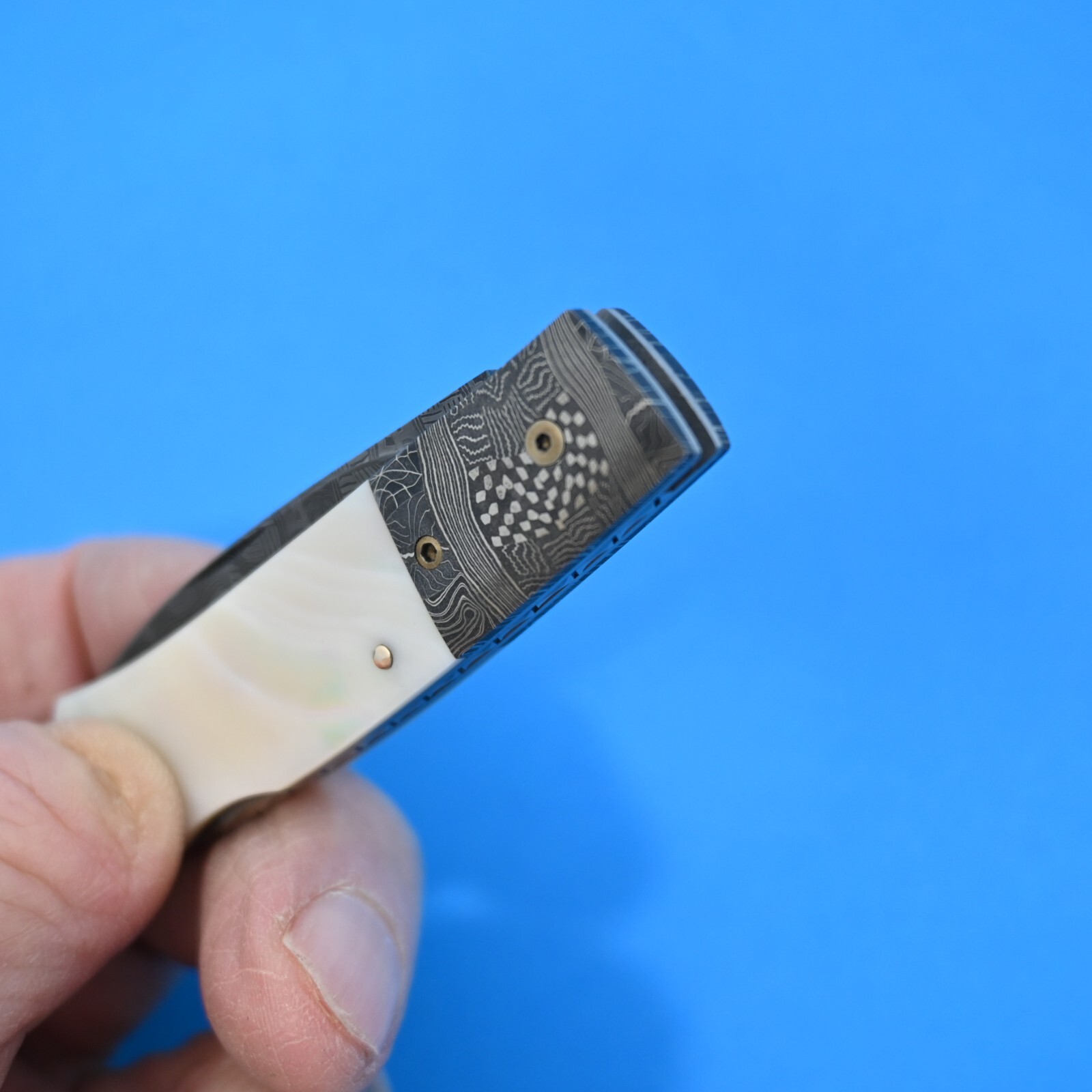 W.D. PEASE, EWING, KY. HANDMADE DAMASCUS AND SEA SNAIL