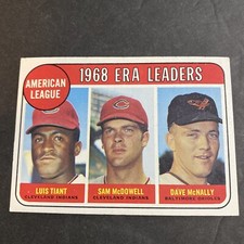 1969 Topps Baseball Era Leaders Luis Tiant, Sam McDowell, Dave McNally Card #7