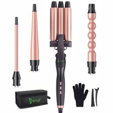 Ustar Curling Iron 3 Barrel Hair Waver 4 in 1 Ustar Hair Crimper Wand Set