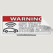 Anti-Theft Car Decal - "Warning - GPS Tracking System Active"