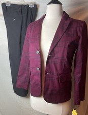 New Boy  s Burgundy  Black Suit Blazer With Pants Cat  Jack Size 10