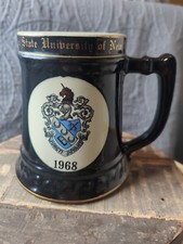 Louisiana State University Of New Orleans 1968 Big , Heavy Black Mug / Gold Trim