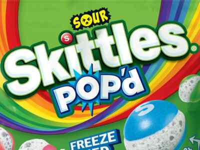 Sour Skittles Pop'd Freeze Dried Candy 1 Pound Bulk Chewy Candies
