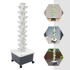 Vertical Hydroponic System Tower Garden Home Grow Kit 10 Layer 50 Pots