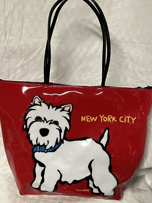 MARC TETRO WESTIE DOG NEW YORK CITY VINYL TOTE OR SHOULDER