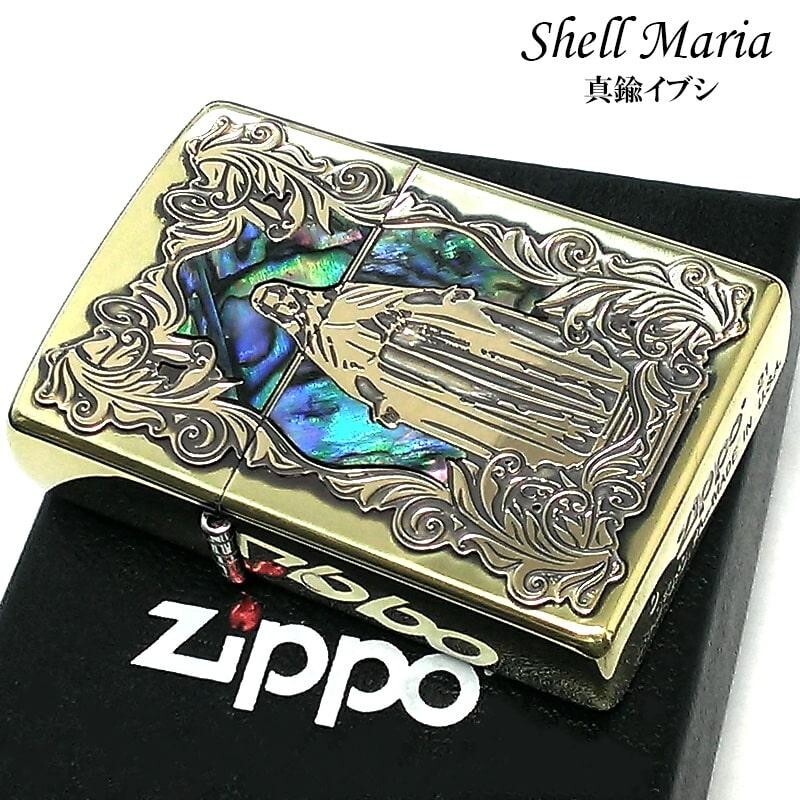 Zippo Oil Lighter Virgin Mary Shell Maria Brass Oxidized Color Regular ...