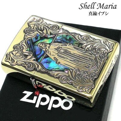 Zippo Oil Lighter Virgin Mary Shell Maria Brass Oxidized Color Regular Case