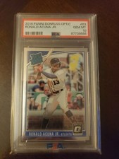 2018 Donruss Optic RONALD ACUNA Jr Braves Rated Rookie #63 Gem Mint PSA 10