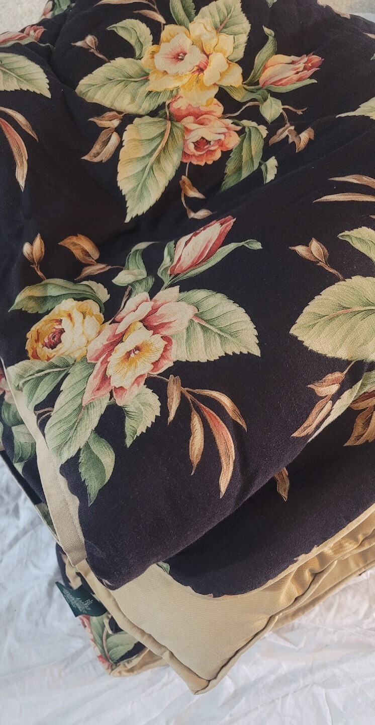 LAUREN RALPH LAUREN CHARLESTON BLACK FLORAL KING COMFORTER HEAVY eBay
