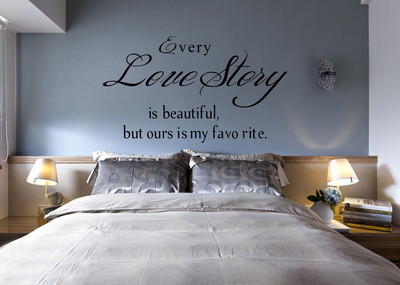 Every love story is beautiful Art Words Wall Stickers UK RUI238