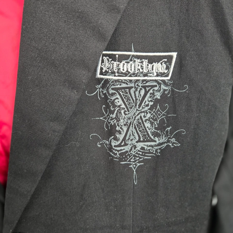 Brooklyn Express Y2K Black Blazer Jacket Lion Embroidered L Cotton Streetwear - Image 2 of 4