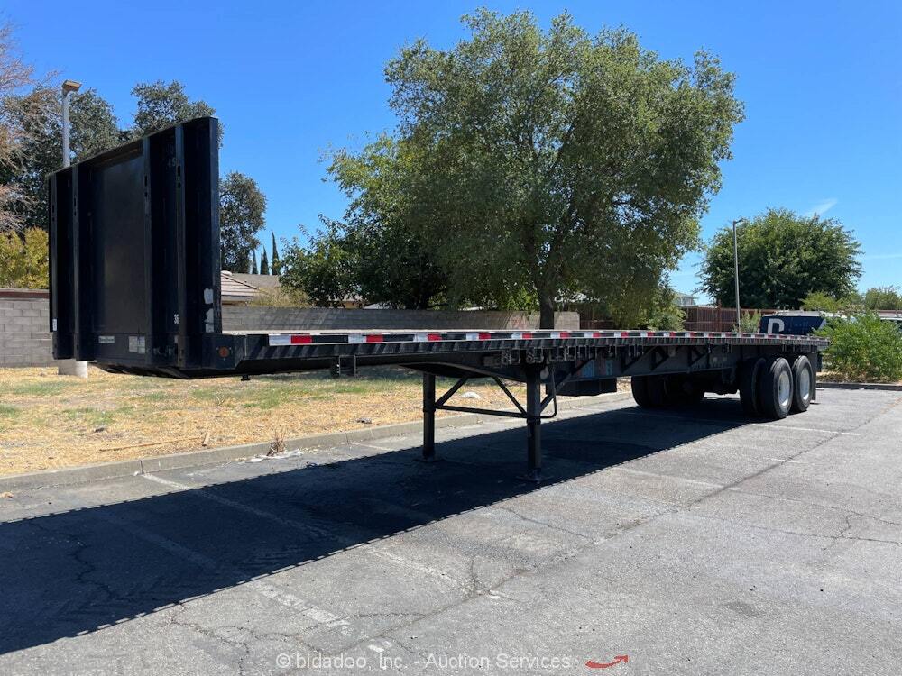 2013 Direct DT454SVTSLS-LH 45' T/A Flatbed Utility Wood Deck Trailer bidadoo