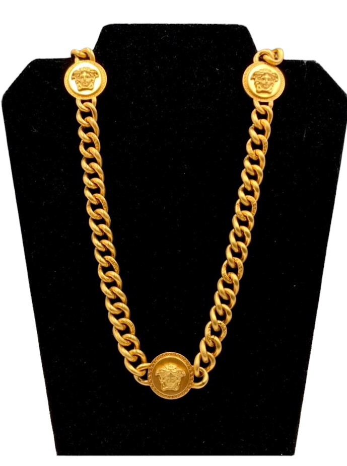 Authentic Versace Medusa Link Chain Gold-Plated Necklace