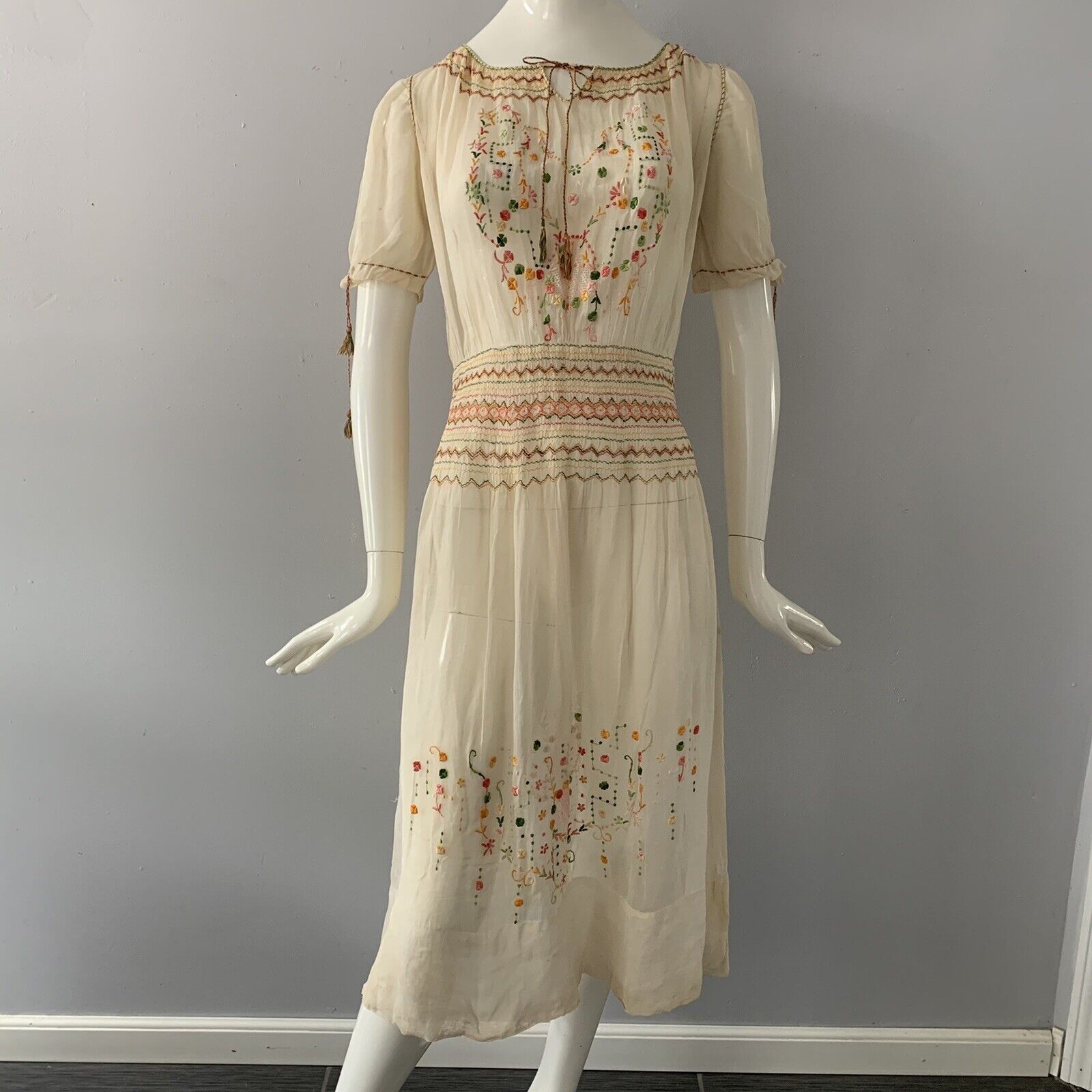 Vintage 1920's / 30's Hungarian Embroidered Color… - image 2