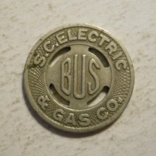 South Carolina Electric & Gas Company Bus (Columbia) transit token- SC310C