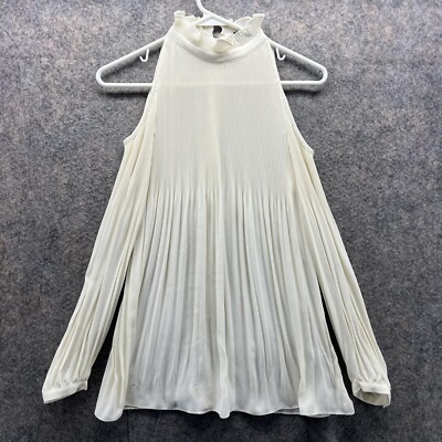 Lauren Ralph Lauren Dress Women Extra Small Ladies Cream Beige A Line  Pleated | eBay