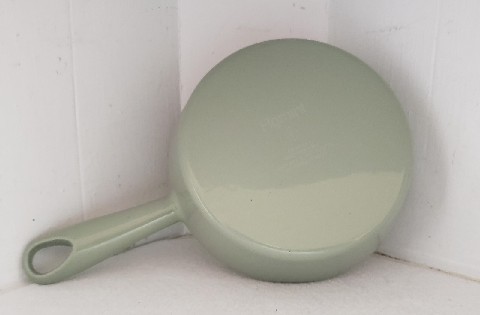 FIGMINT White Enamel Cast Iron Skillet 6" Sage Green Oven Safe Sauce Pan F38801