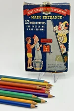 Cool Art! Vintage Eagle Pencil Co Easel Circus Clown Set No. 798 in Rough Shape
