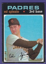 1971 TOPPS BASEBALL #6 ED SPIEZIO - SAN DIEGO PADRES - NO RESERVE