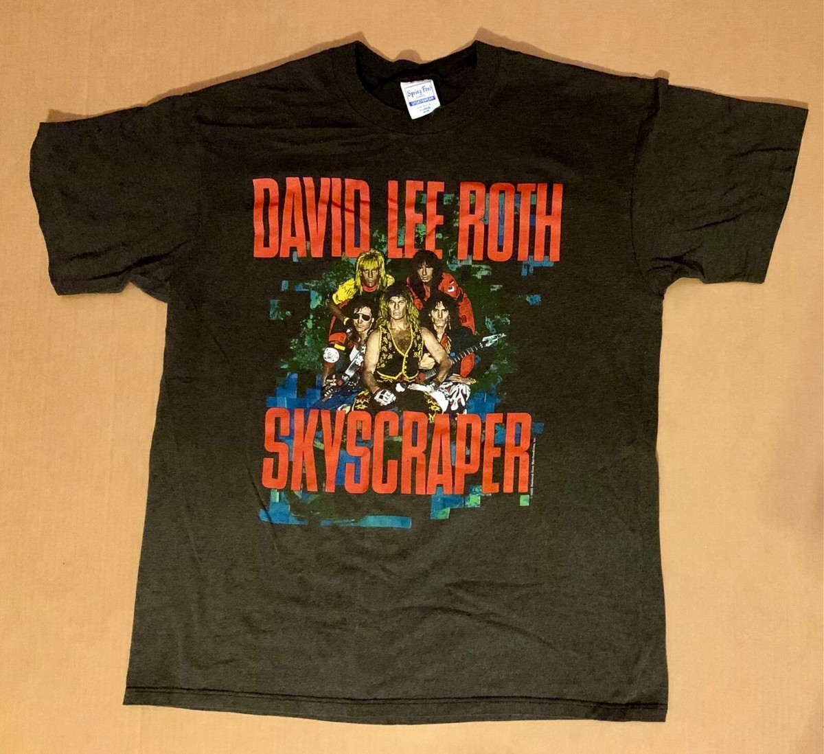 XL Vintage Concert T-Shirt David Lee Roth Skyscraper Tour Diamond  