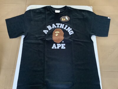 Authentic a bathing ape bape boa college tee T shirt black  M L XL new