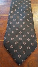 Vintage Christian Dior Men's Tie Black with Multi Colored Circles Made in USA