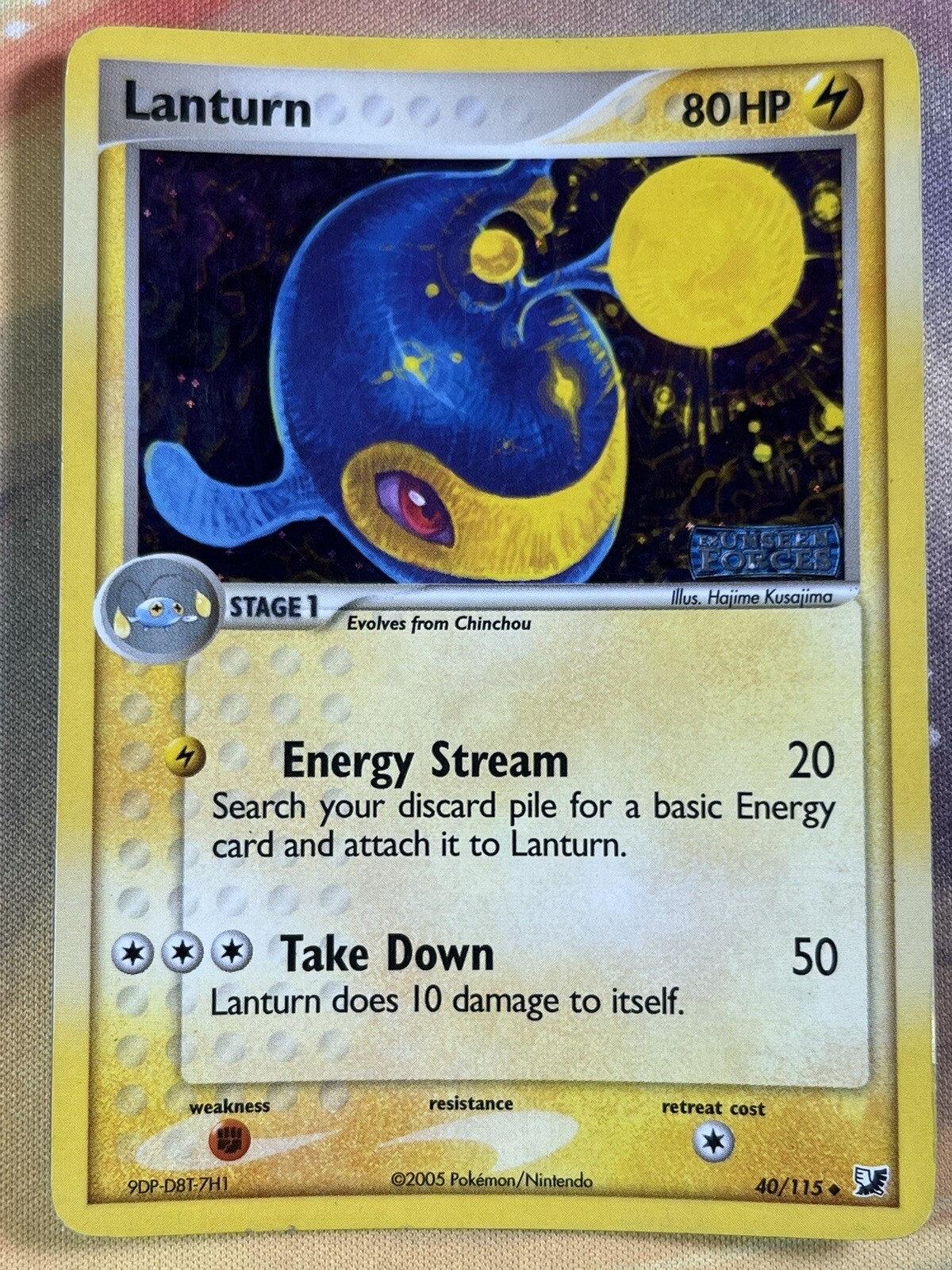 Pokemon Lanturn 40/115 Reverse Holo EX Unseen Forces HP