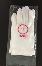 NWT Age 7-11 Children's L White Nylon Gloves Unisex Kids Boy or Girl