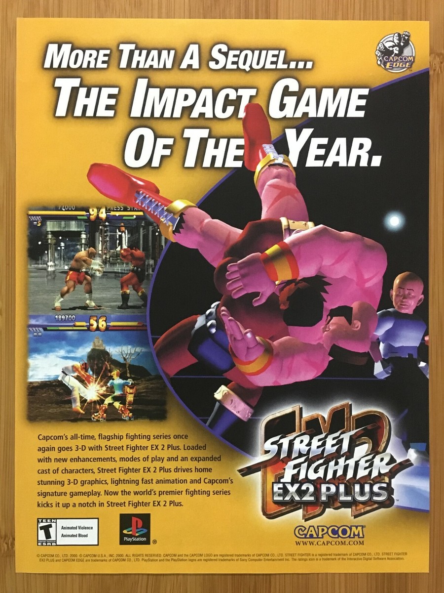 Street Fighter EX2 Plus Playstation 1 PS1 2000 Vintage Print Ad