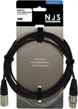 NJS Premium Professional XLR to XLR 3 Pin DMX Audio Cable Lead (3 Metre)