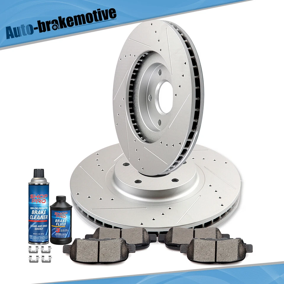 FOR INFINITI EX35 G25 M45 Q40 NISSAN 350Z FRONT BRAKE ROTORS AND CERAMIC PADS - Imagem 2 de 4