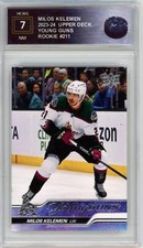 2023-24 Upper Deck #211 Milos Kelemen Young Guns YG Graded NM HCWG 7