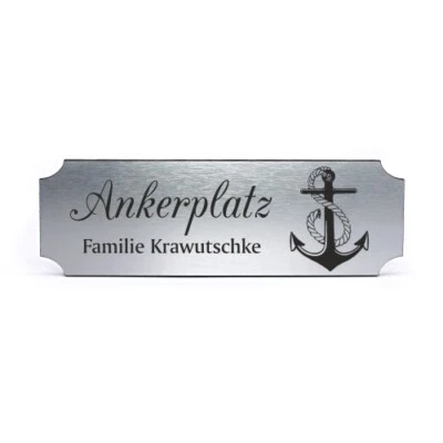 Schild personalisiert Ankerplatz mit Anker Motiv - Name Familienname Türschild s - Bild 1 von 3
