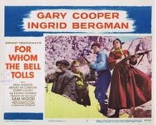 FOR WHOM THE BELL TOLLS Original 1957r Lobby Card 5 Gary Cooper Ingrid Bergman