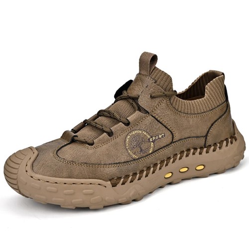 Handgefertigte Herren Freizeitschuhe Atmungsaktiv Rutschfest Turnschuhe Gummi Flach Outdoorschuh - Bild 1 von 20