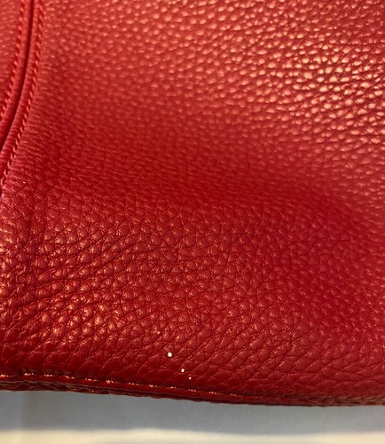 Jewel Red Pebble Leather Laptop Shoulder Bag Tote Bag - Picture 10 of 12