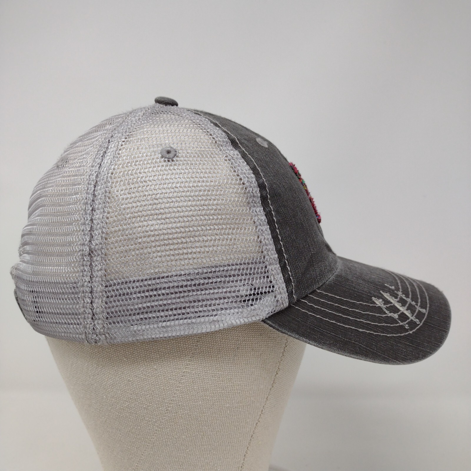 ID Patch Strapback Mesh Back Trucker Hat Gray OSF… - image 4
