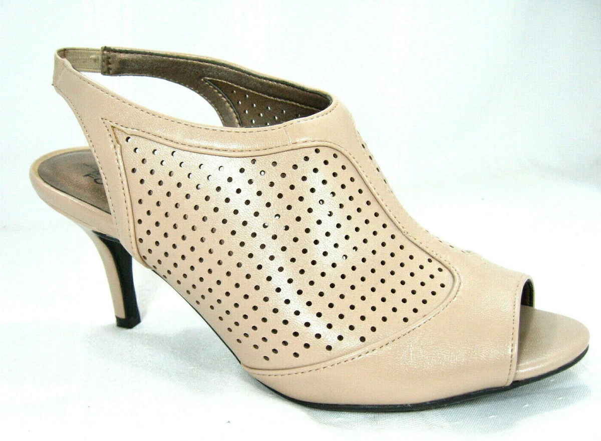 Life Stride Velocity Norwood Open Toe Dress Pumps Heels Taupe Womens Sz 6 M  | eBay