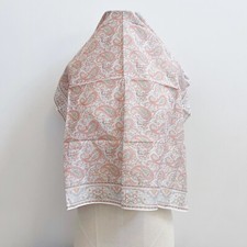 Peach Turquoise Taupe Paisley Floral Square Scarf Headscarf 25  