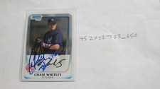 2011 Bowman Chrome Chase Whitley signed baseball card