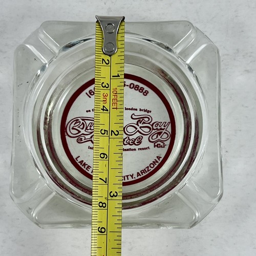 Vintage Queens Bay Hotel Advertising Glass Ashtray Lake Havasu City Arizona - Picture 5 of 5