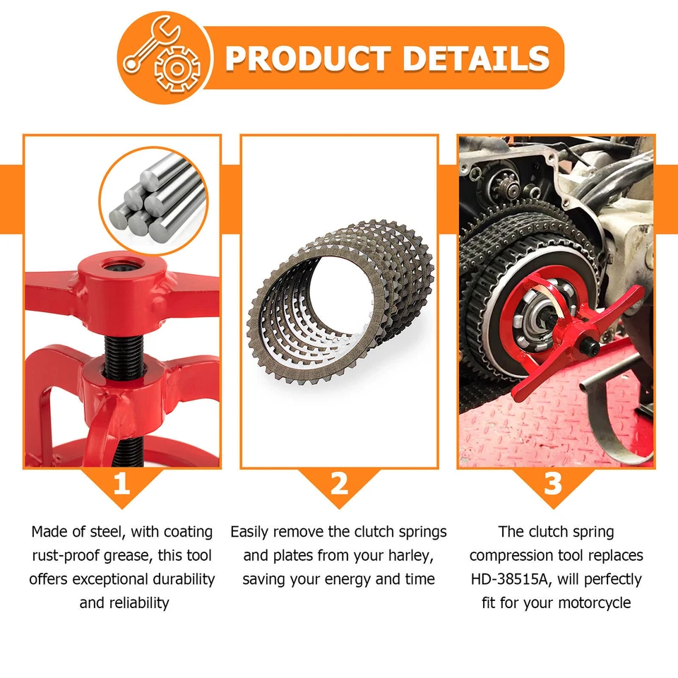 Clutch Spring Compressor Compression Tool for Harley Softail Touring Sportster - Image 4 of 4