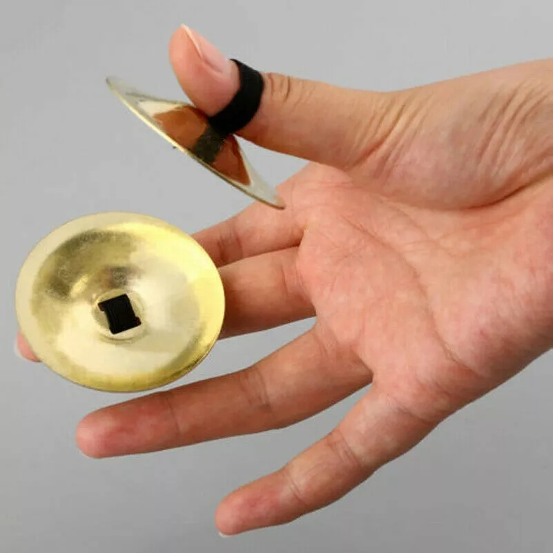 2x Belly Dance Mini Finger Cymbals Instrument Dancing