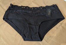 FREDERICK'S OF HOLLYWOOD STRETCH COTTON LACE HIPSTER PANTY SIZE M / BLACK