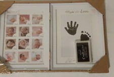 Newborn Baby Handprint And Footprint Gift Set With Photos Frames-White-US Seller