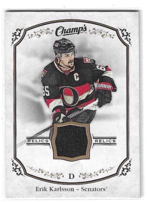 2015-16 UPPER DECK CHAMPS ERIK KARLSSON GAME USED RELIC #J-EK SENATORS