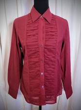  Banana Republic Keyhole Buttoned Sheer Maroon Blouse Woman's Size Small