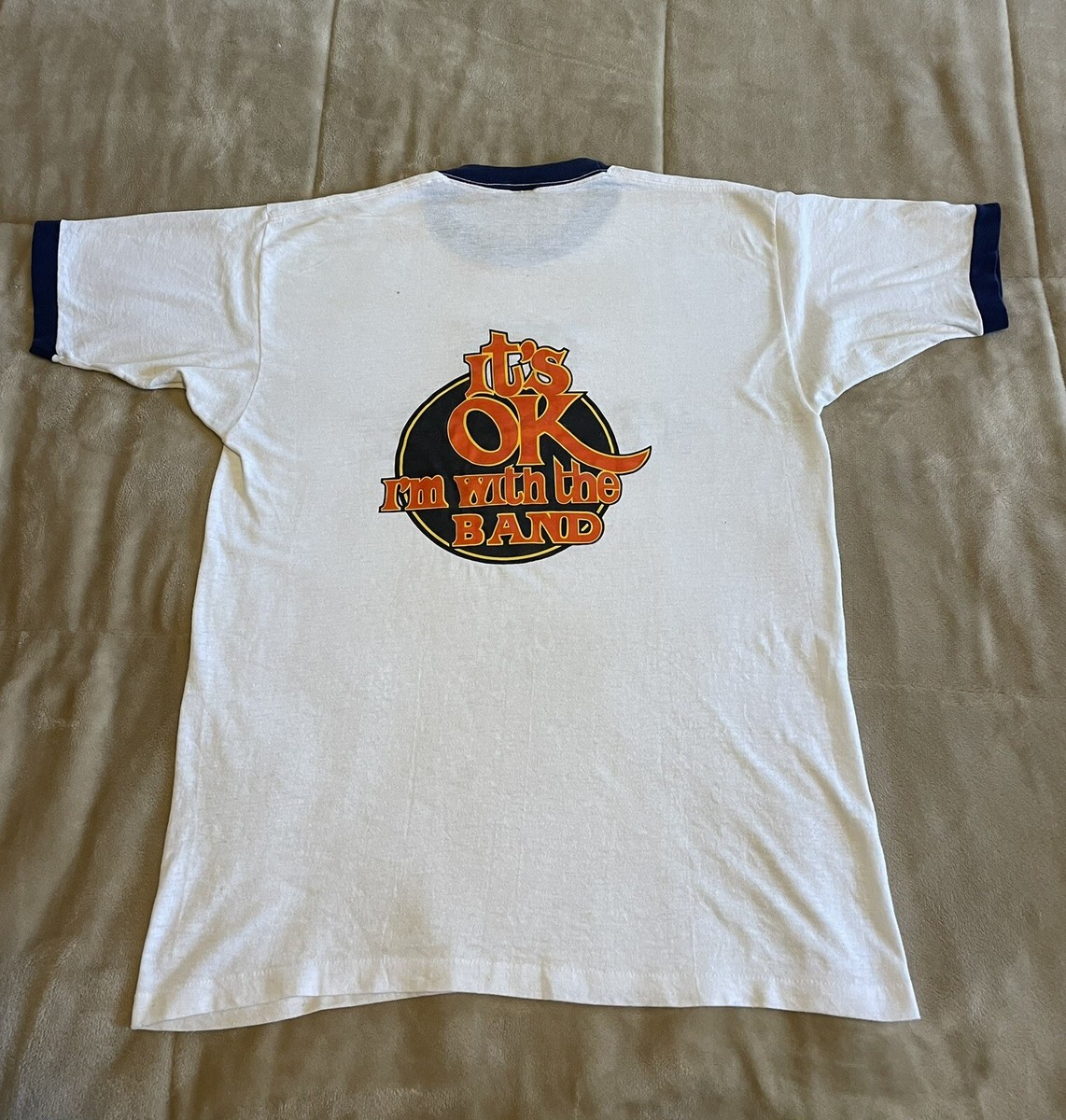 Vintage Ringer Shirt I'm With The Band Iron On Felt Letters