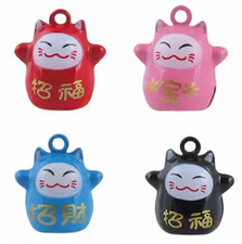 New 40 Pcs Cartoon Cat Jingle Bells Charms Pendants DIY Jewelry